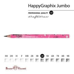 Toptan Happy Graphix Jumbo Romantik 30lu Kurşun Kalem 4B 3,5mm