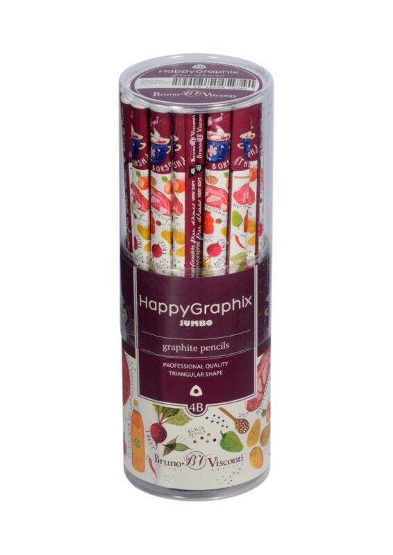 Toptan Happy Graphix Jumbo Sofra 30lu Kurşun Kalem 4B 3,5mm