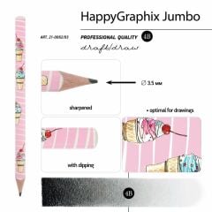 Toptan Happy Graphix Jumbo Dondurma 30lu Kurşun Kalem 4B 3,5mm