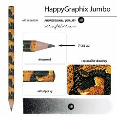 Toptan Happy Graphix Jumbo Leopar 30lu Kurşun Kalem 4B 3,5mm