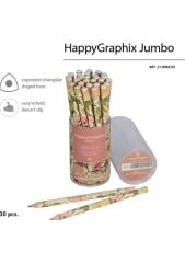 Toptan Happy Graphix Jumbo Çicek 30lu Kurşun Kalem 4B 3,5mm