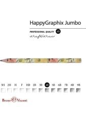 Toptan Happy Graphix Jumbo Çicek 30lu Kurşun Kalem 4B 3,5mm