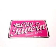 Toptan Hediyelik Ahşap Retro Plaka City Tavern