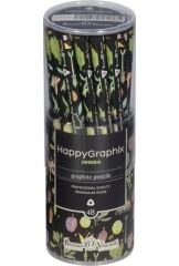 Toptan Happy Graphix Jumbo Botanik 30lu Kurşun Kalem 4B 3,5mm