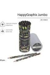 Toptan Happy Graphix Jumbo Botanik 30lu Kurşun Kalem 4B 3,5mm