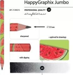 Toptan Happy Graphix Jumbo Karpuz 30lu Kurşun Kalem 4B 3,5mm