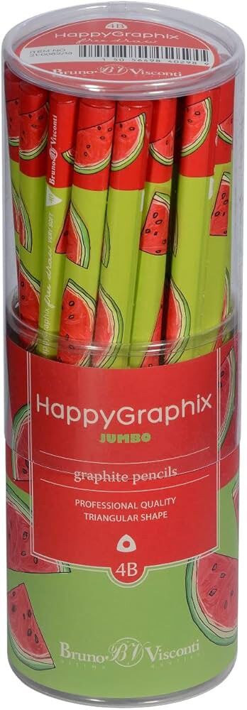 Toptan Happy Graphix Jumbo Karpuz 30lu Kurşun Kalem 4B 3,5mm