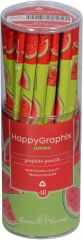 Toptan Happy Graphix Jumbo Karpuz 30lu Kurşun Kalem 4B 3,5mm