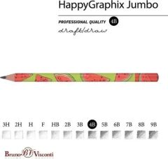 Toptan Happy Graphix Jumbo Karpuz 30lu Kurşun Kalem 4B 3,5mm