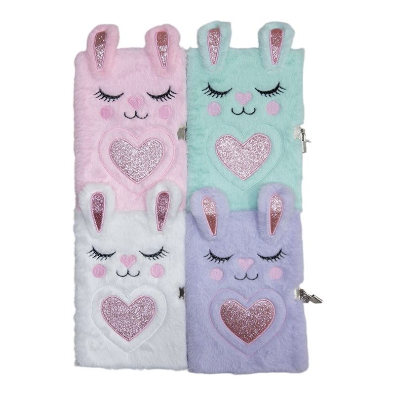 Toptan Kilitli Peluş Hatıra Defteri - Tavşan Serisi