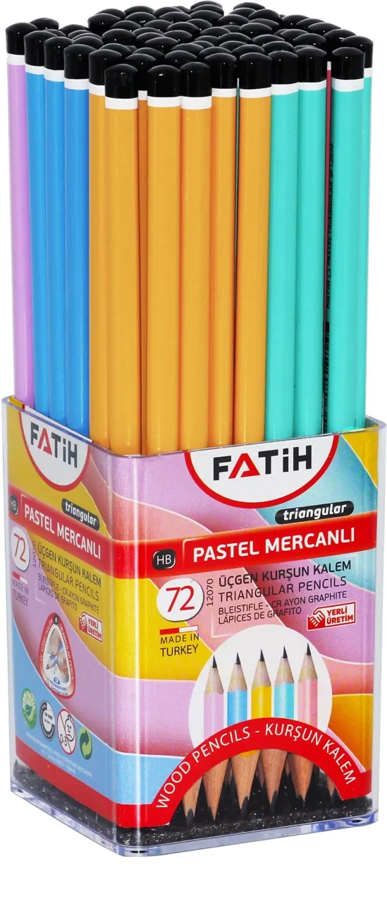 Toptan Fatih Üçgen Pastel Mercanlı Kurşun Kalem