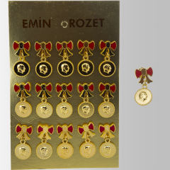 Toptan Kadın Atalı Madalyon Rozet