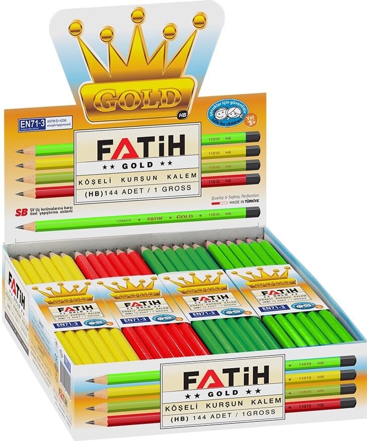 Toptan Fatih Gold Köşeli Kurşun Kalem