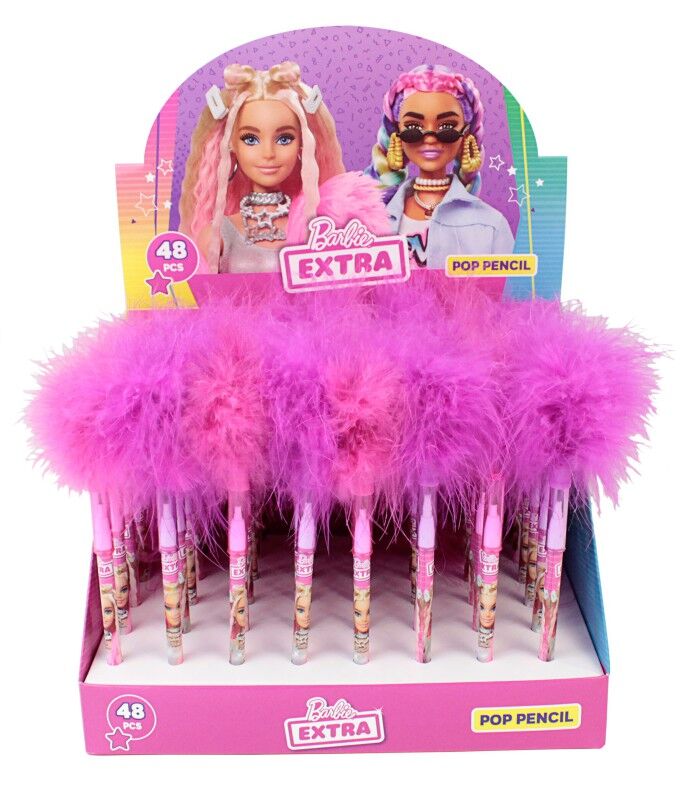 Toptan Barbie Tüylü Geçmeli Kalem