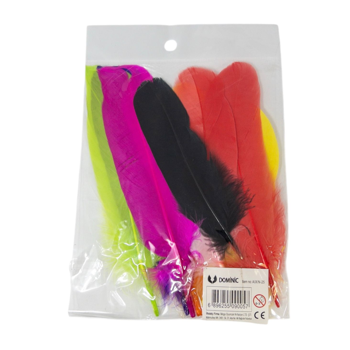 Toptan Renkli Kuş Tüyü 12'li