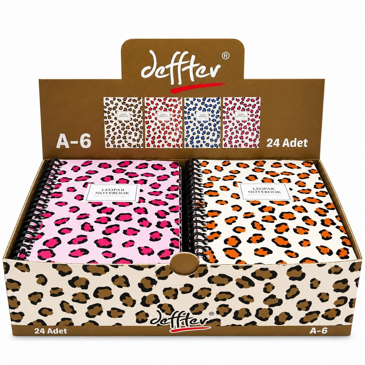Toptan A6 Leopar Spralli Not Defteri