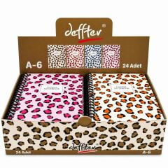 Toptan A6 Leopar Spralli Not Defteri