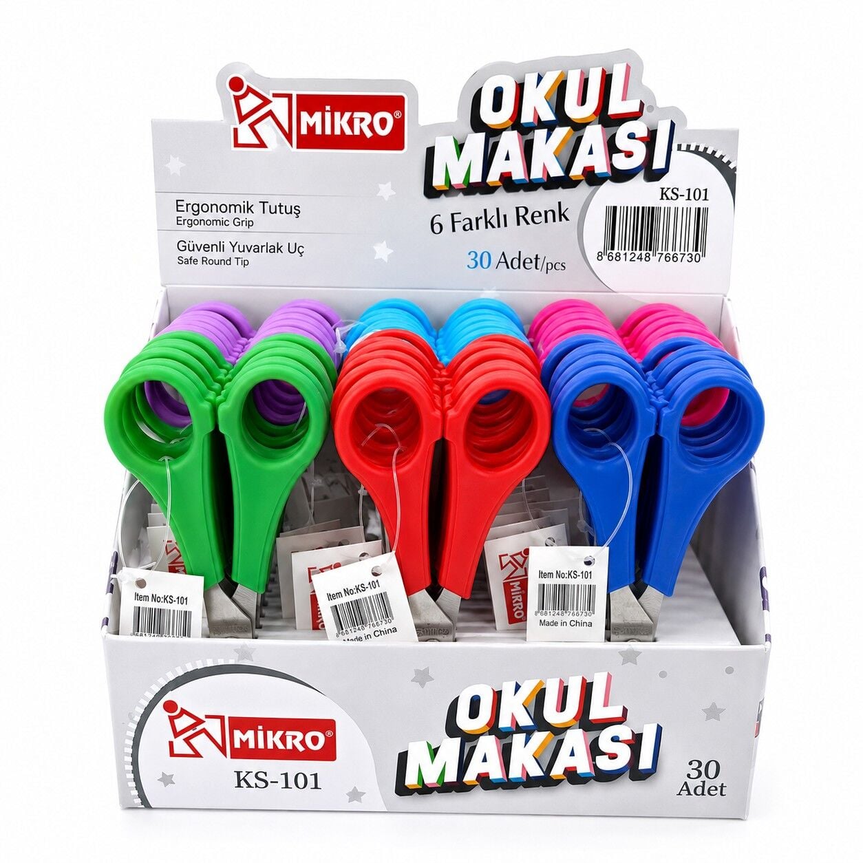 Toptan Mikro Neon Renkler Okul Makası