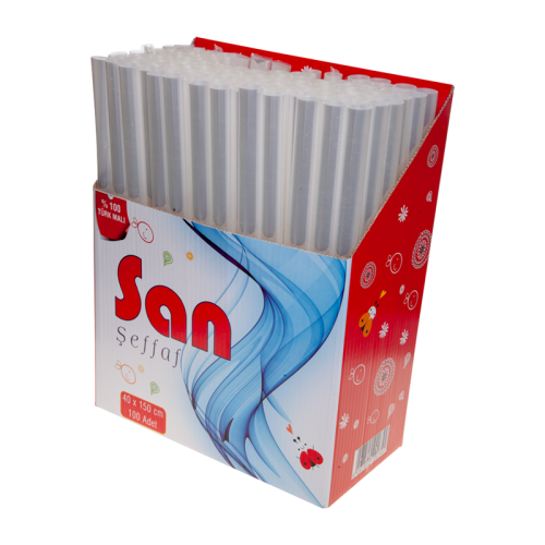 Toptan Rulo Jelatin 100lü Kutu 40x150cm Şeffaf