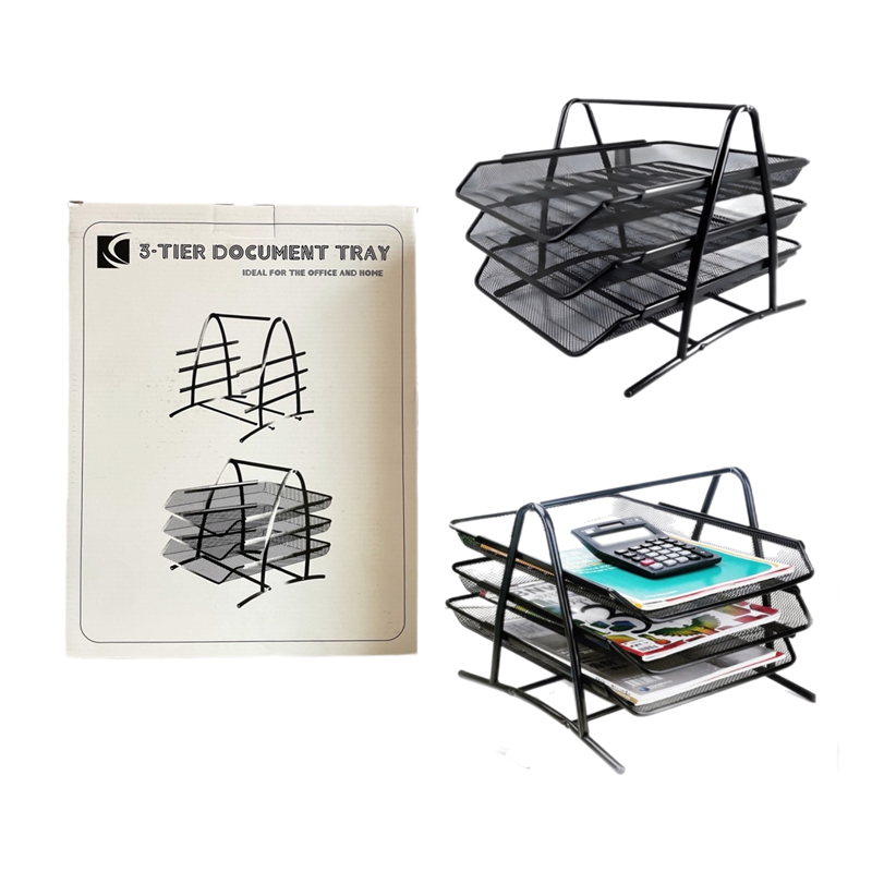 Toptan 3 Katlı Metal Evrak Rafı