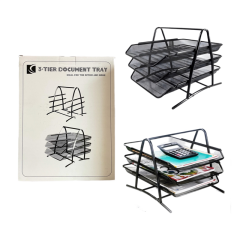 Toptan 3 Katlı Metal Evrak Rafı