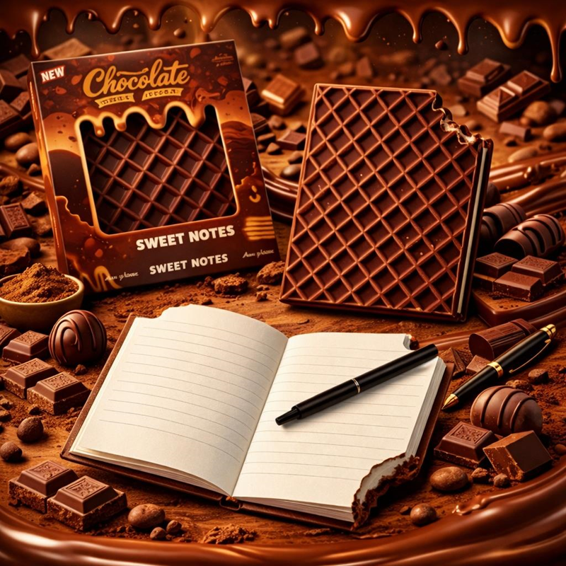 Toptan Çikolatalı Gofret Not Defteri Kokulu 9x10 cm