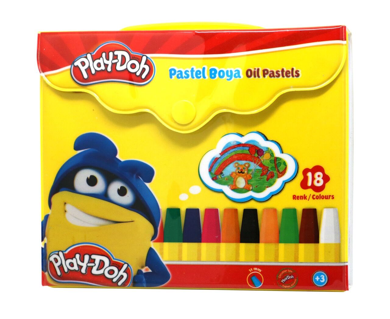 Toptan Play-Doh 18 Renk Çantalı Pastel Boya