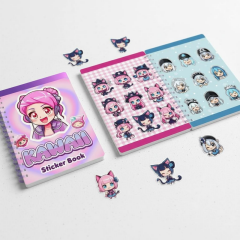 Toptan 12*16 Cm Kawaii Spralli Sticker Defteri 8 Yaprak