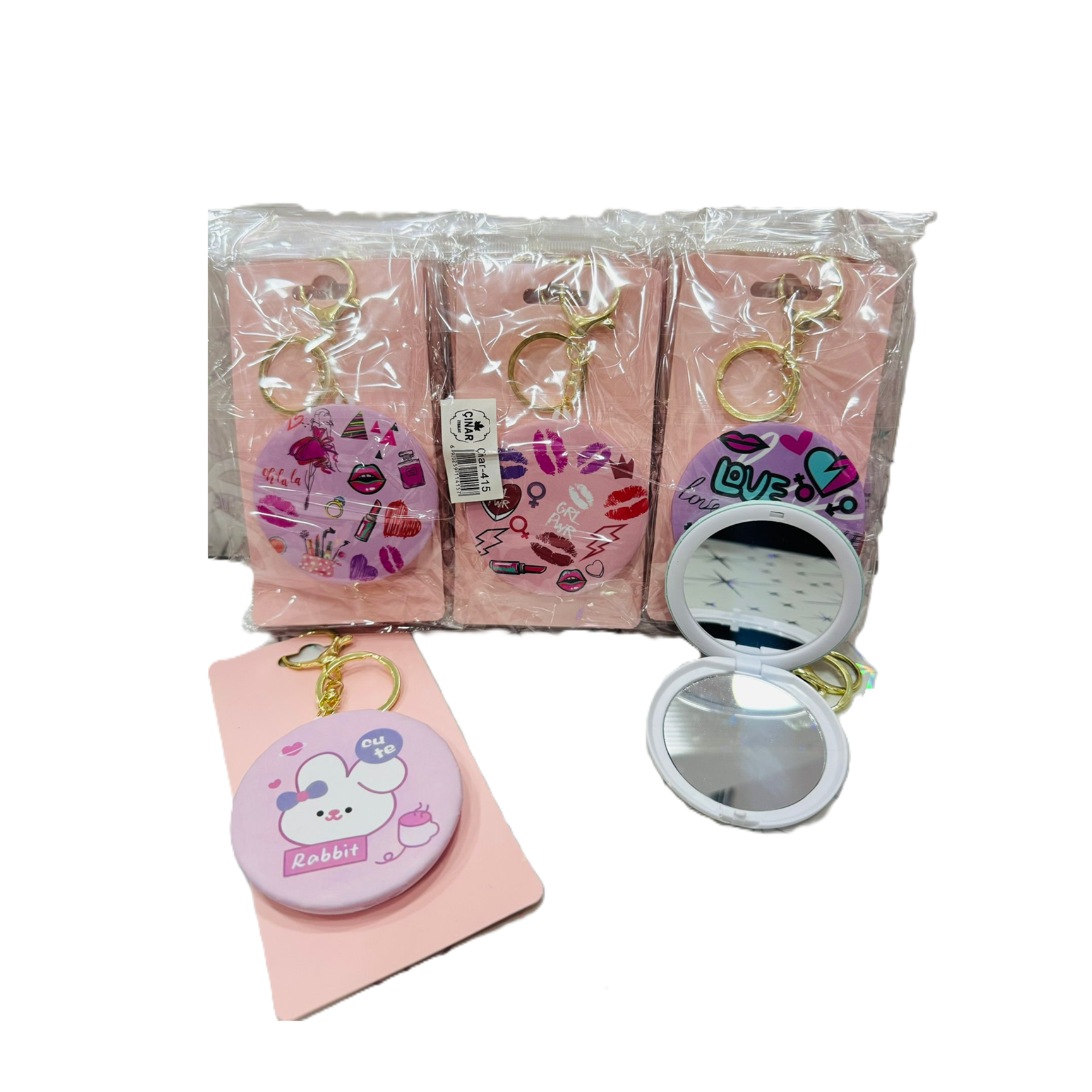 Toptan Anahtarlıklı Katlanır Ayna