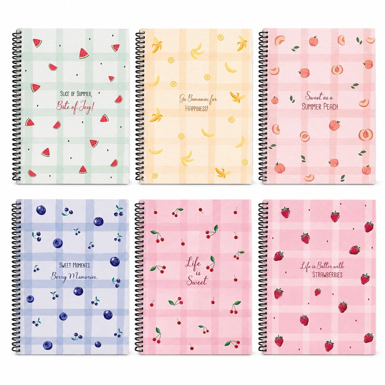 Toptan Meyve Serisi 16 *22 Cm Spralli Modelist Defter 8'Li