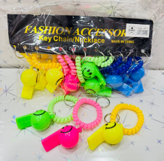 Toptan Renkli Düdüklü Spiralli Anahtarlık