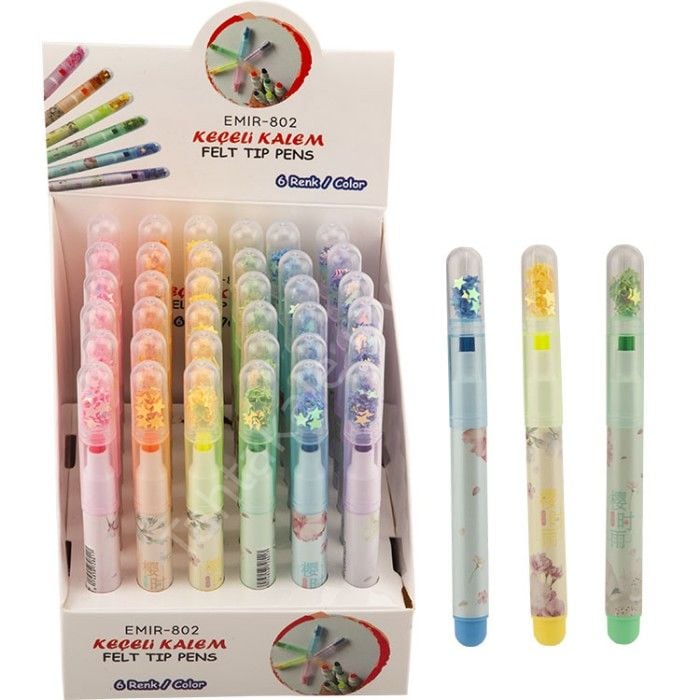 Toptan Şekilli Mühür Baskılı Keçeli Kalem