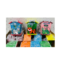 Toptan Renkli Hayvan Figürlü Ahşap Kumbara